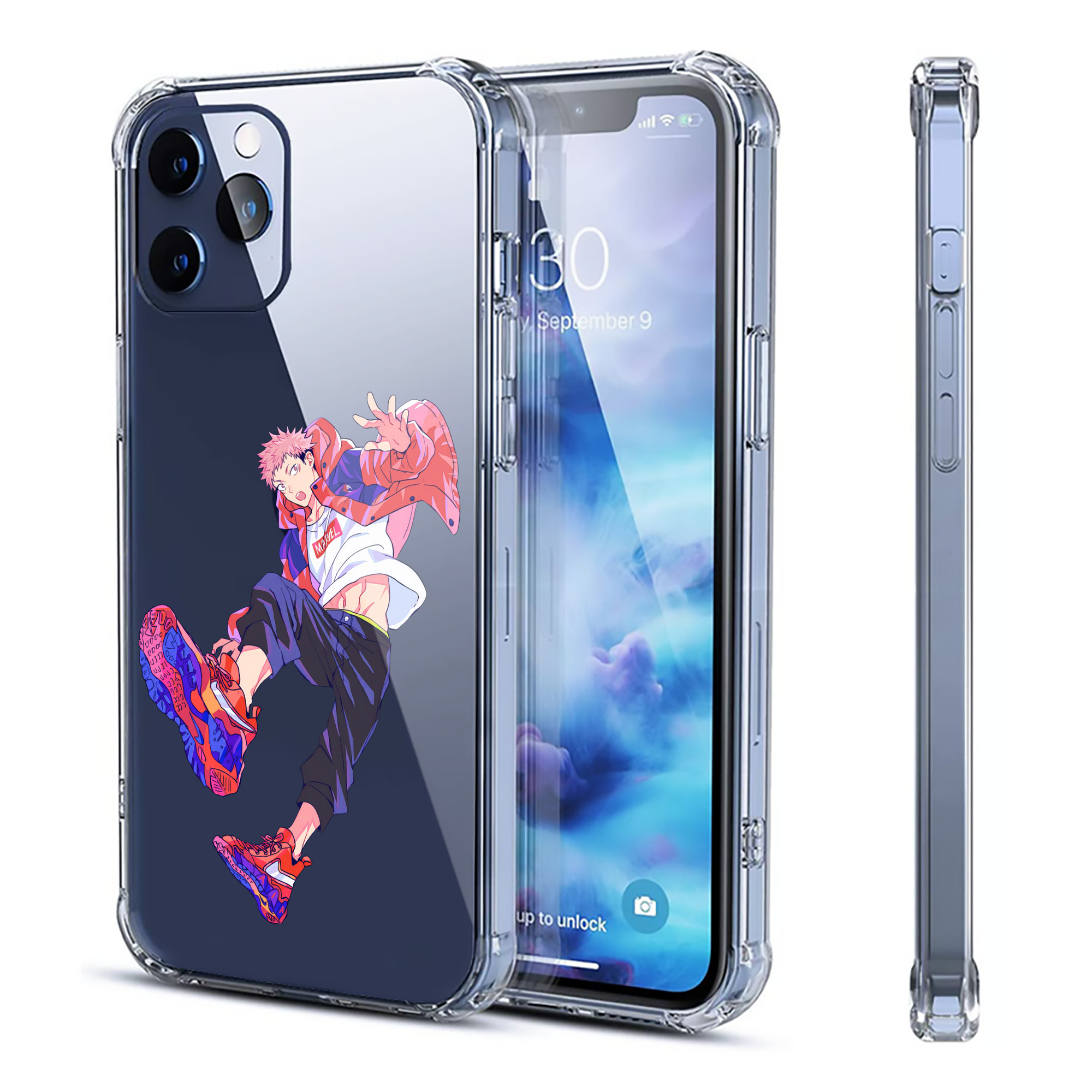 （画像用） 呪術廻戦 Jujutsu Kaisen 【iPhone 12シリーズ対応】透明スマホケース（クリアソフトケース）